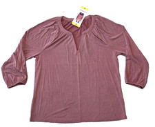 Lucky Brand 3/4 Sleeve Pullover Mauve Pink Blouse, Womens Small