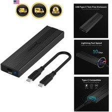 USB 3.2 Type-C Enclosure for M.2 SSDs NVMe SATA Tool-Free Slim Black