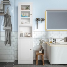 67" Small Bathroom Storage Cabinet Corner, Floor Cabinet with Adjustable Shelves