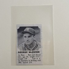 George McQuinn St. Louis Browns 1941 Annual Baseball Picture