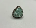 Gorgeous Vintage Navajo Sterling Silver & Sea Foam Turquoise Native Ring s6.75