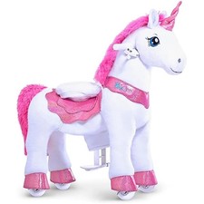 PonyCycle Essential Model E Riding Unicorn Toy with Brake (Pink Unicorn/Size 3