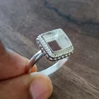 Sterling Silver Plated 12x12mm Square Bezel Ring Blank Handmade DIY Jewelry