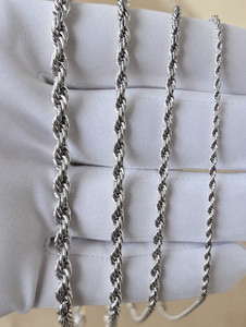 Authentic Stainless Steel Gold Plated Rope Chain Necklace Fashion Jewelry Unisex Men Women