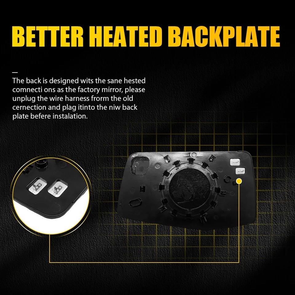 Espejo retrovisor derecho vidrio térmico para Chevrolet Silverado GMC Sierra 1500 19-2023 1-10x Foto 2 de 4