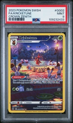 2023 POKEMON SWORD & SHIELD CROWN ZENITH #GG02 FULL ART/KRICKETUNE PSA 9