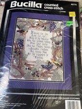 Kit de punto de cruz contado Bucilla #40775 Blessed Are You 11 x 14" de colección 1994 nuevo