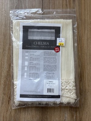 Heritage Lace Curtains, Chelsea Style, 48x24 Tier, Color: Ecru