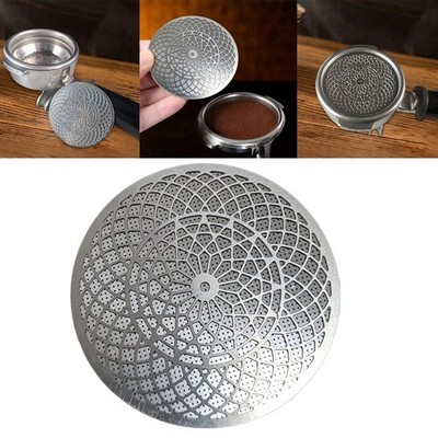 Espresso Puck Screen Water Distribution Screen Metal with Mandala Pattern 0.8mm