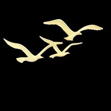 Vintage Homco Seagulls Birds in Flight Wall Art Décor Plastic Resin White USA