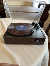 Vinyl Record Player Turntable Bluetooth Receiver 2 Stereo Speakers 3 Speed Retro