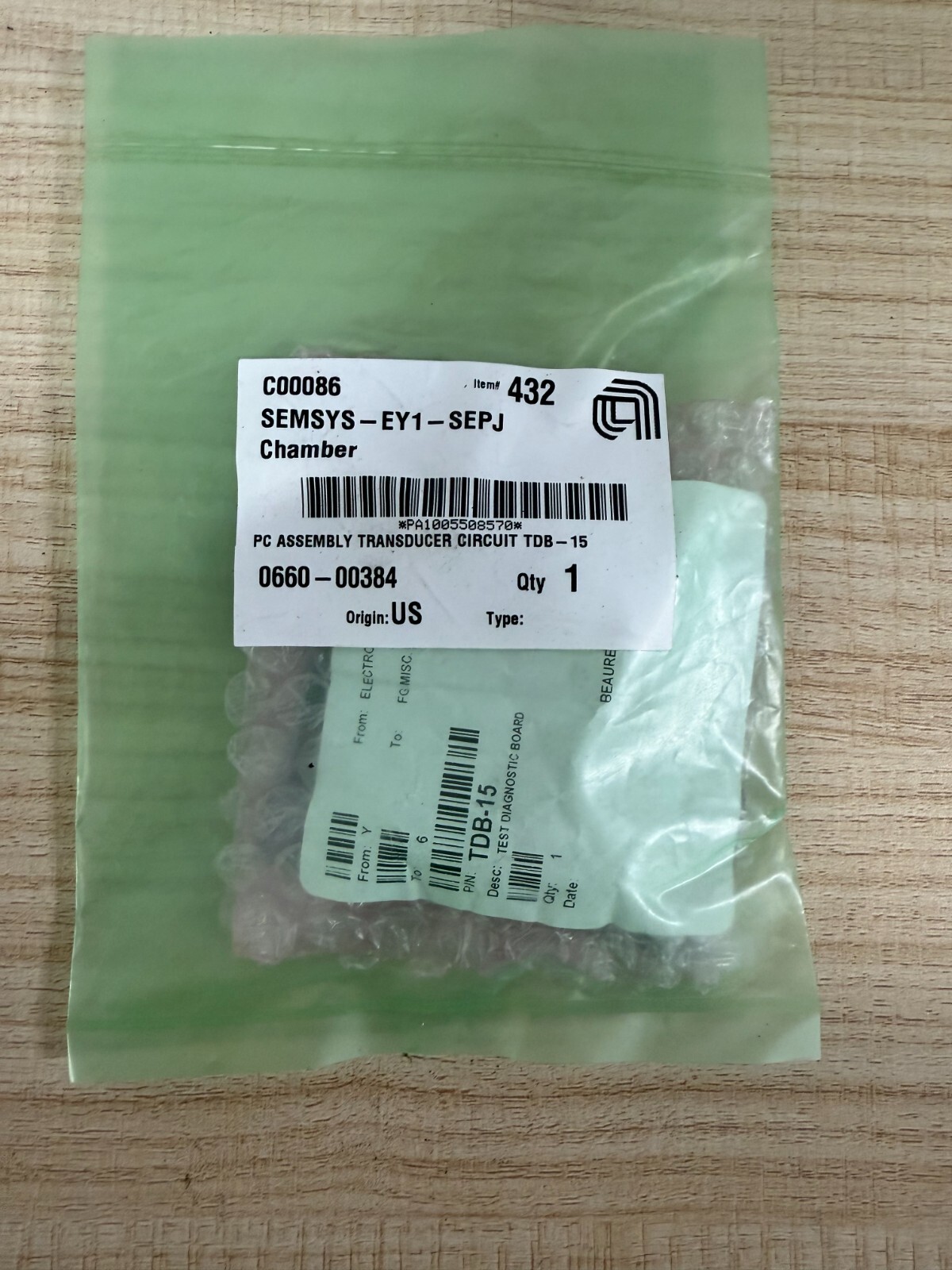 Applied Materials AMAT 0660-00384 PC ASSEMBLY TRANSDUCER CIRCUIT TDB-15, new