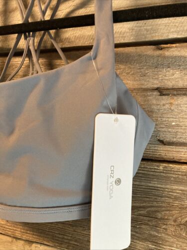 CRZ YOGA Women's Longline Wirefree Sports Bra Padded Size Large - Gray - Picture 2 of 3