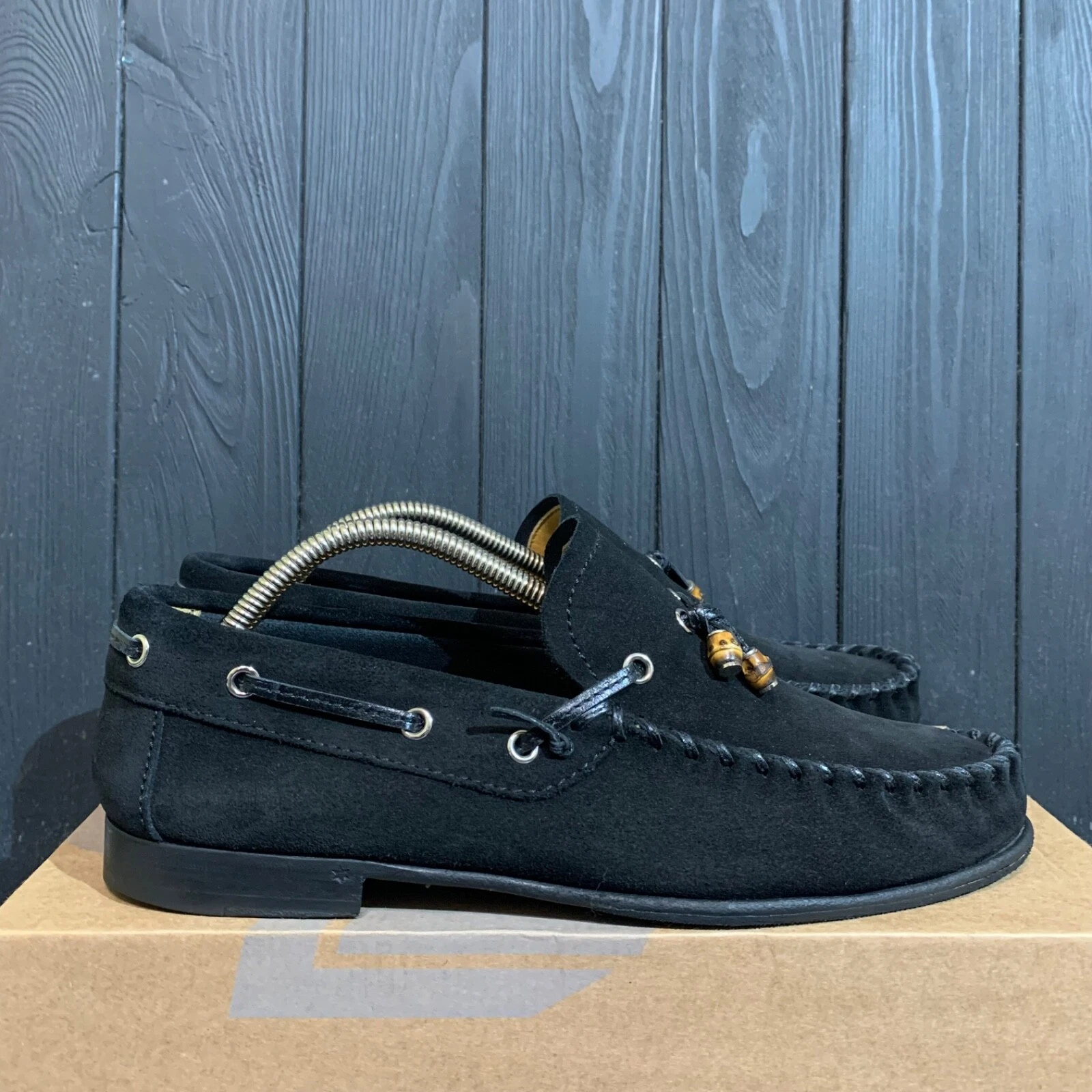Mocassins homme GUCCI GG daim noir taille 42,5 EU 9 US