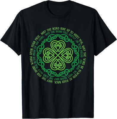 Irish Blessing Celtic Knot _ 4-Leaf Clover Luck T-Shirt