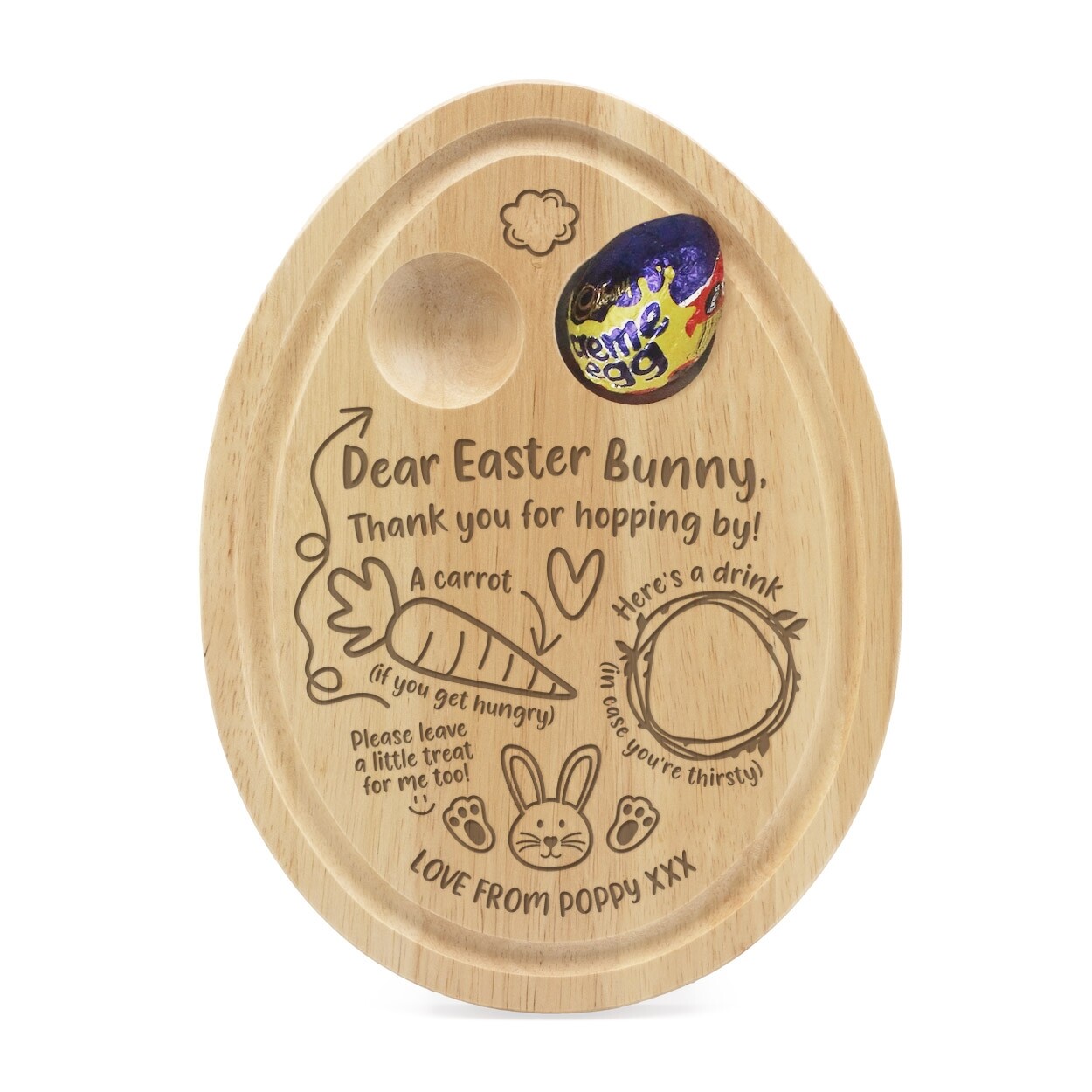 Personalised Easter Bunny Egg Board Breakfast Dippy Cup Thank You For Hopping