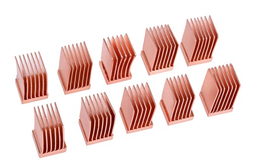 Alphacool GPU RAM miedziane radiatory 6,5x6,5mm - 10 szt. - Zdjęcie 2 z 4