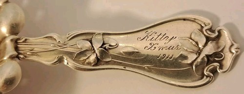 Antique WHITING VIOLET Art Nouveau Sterling Silver 2 Handled 6 1/8" Tea Strainer - Picture 4 of 11