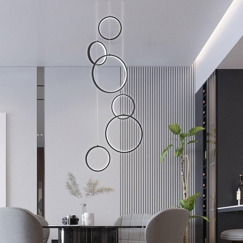 Black Modern Chandelier for Dining Room,Dimmable Modern Led Pendant Light Fixtur - Picture 6 of 9