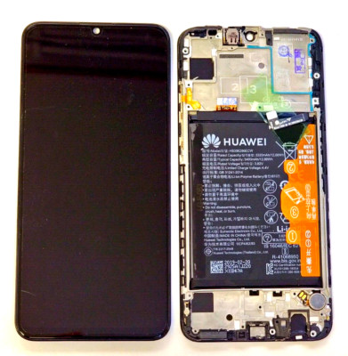 Huawei P smart 2019 PLUS POT-LX1T LCD BILDSCHIRM AKKU! Display Schwarz Rahmen UK