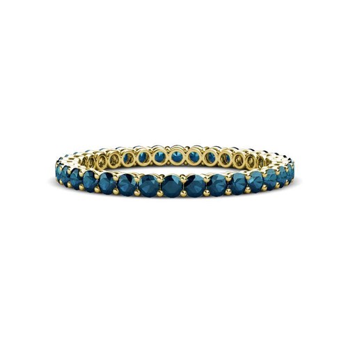TriJewels Blue Diamond Eternity Ring 0.99 ctw Stackable 14K Gold JP:148958 - 第 6/13 張圖片