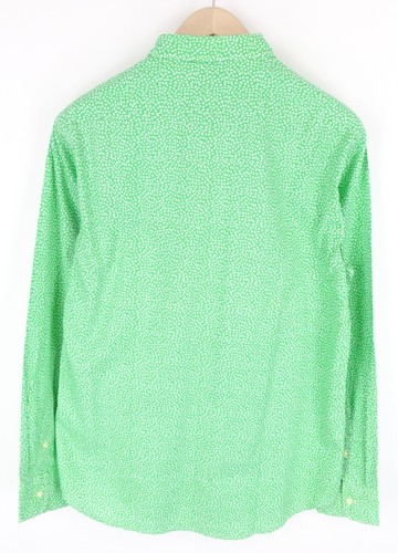 Camisa hombre Replay L verde algodón puro estampado botones manga larga - Imagen 2 de 9