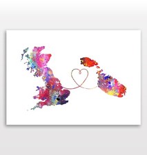 Britain to Malta Watercolour Travel Print