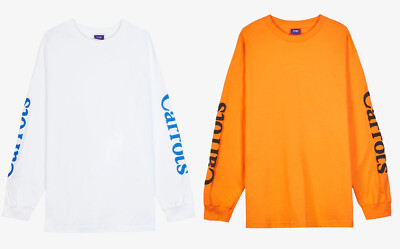 Anwar Carrots Longsleeve Wordmark Shirt Baumwolle Orange Weiß Neu