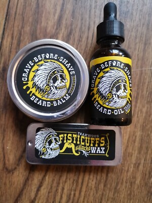 NEU Bart Balm+OIL+Moustache Wax  Grave Before shave, ''TEAKWOOD''  100g=52,38;