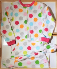 Carters Girls 5 T Fleece Blanket Sleeper Multi Color Polka Dot Zip Up Pajamas