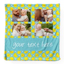 Duck Pattern - Personalised Extra Soft Luxury Baby Blanket - 75cm x 75cm