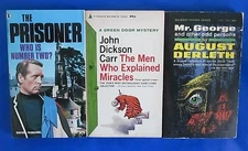LOT of 3 Mystery Paperbacks G9 VG+ David McDaniel August Derleth John Carr