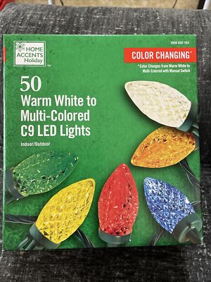 50 Color Changing LED C9 2-Function Warm White to Multi Color Christmas Lights