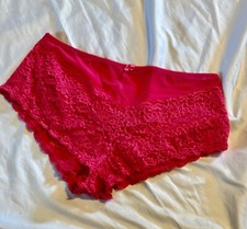 Vintage Y2K Delta Burke Boy Shorts Floral Mesh Lace Cheeky 3x BARBIE PINK