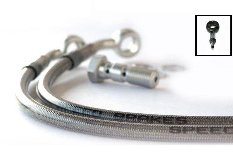 Durite de frein arrière pour Cagiva 125 Mito finition inox renforcé gaine protectrice