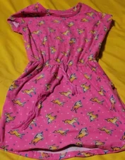 Girls size 6X "Extremely Me" pink unicorns & stars romper w/2 pockets