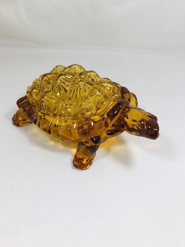 Vintage LG Wright Glass Amber Color Large Turtle Covered Dish 10” PLEASE READ - Picture 7 of 24