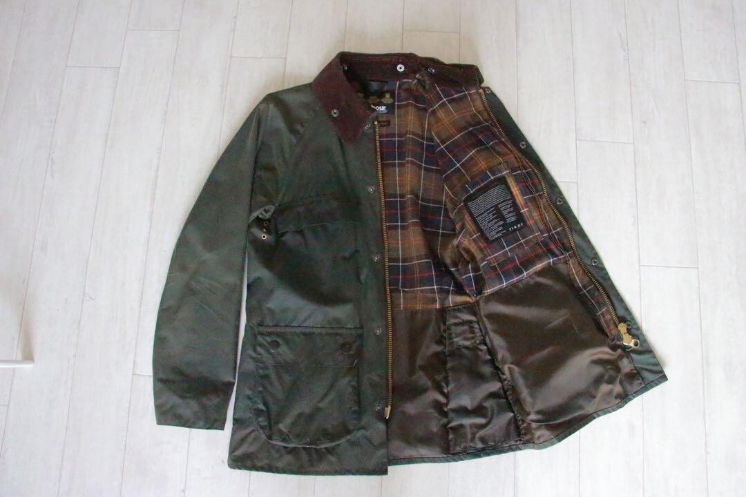 Barbour BEDALE Jacket Wax cotton blouson Men's Size 36 Khaki image 4