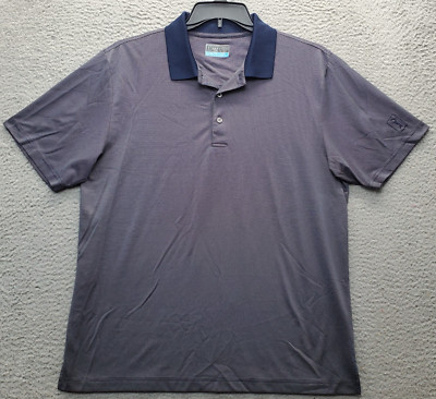 PGA Tour Polo Shirt Mens Large Multicolor Golf Performance Short Sleeve Popover