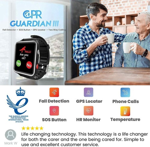 CPR Guardian 3 Elderly SOS Personal Alarm Watch with Fall Detection, GPS Tracker - 第 3/12 張圖片