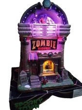 Lemax Spooky Town Zombie Records Halloween Jukebox # 15726 Lights Up NEW