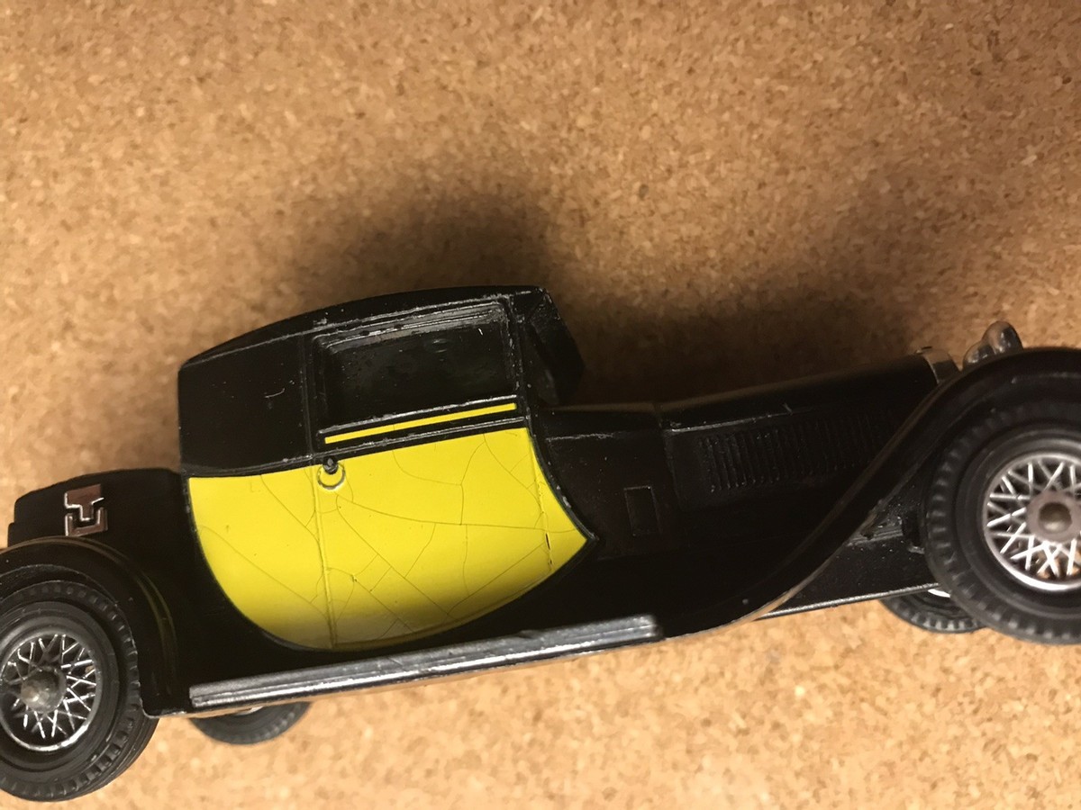 MATCHBOX,MODELS OF YESTERYEAR,Y-24,1928 BUGATTI T44 BLACK&YELLOW