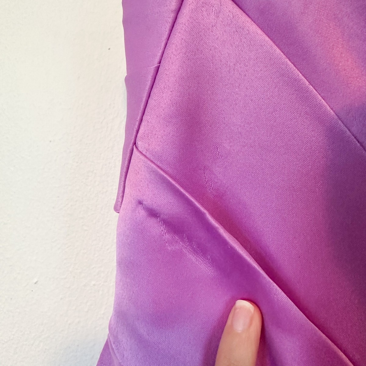 【Mac Duggal】ドロップショルダーフェイクラップガウン Mac Duggal | Strapless Ruched High Low Gown #11685 in Orchid