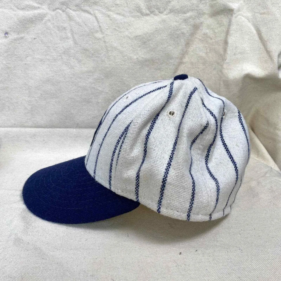 Vintage American Needle MLB Wool New York Yankees Pin Stripe Fitted Hat 6 7/8 - Image 3 of 4