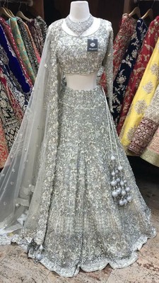 silver lehenga for wedding