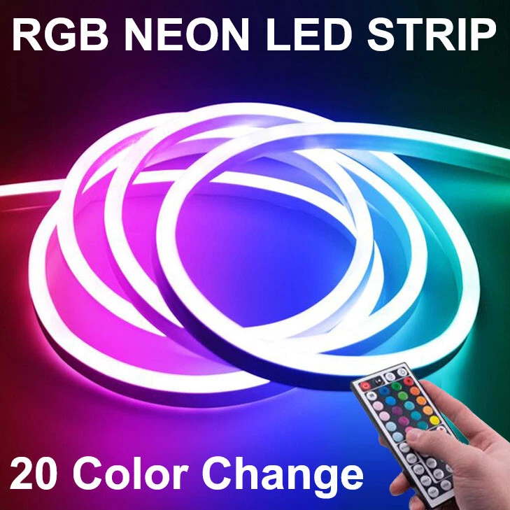 12V SMD 3535 RGB Flexible LED Strip Waterproof Sign Neon Lights Silicone Tube US eBay