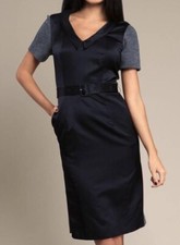 VERA WANG LAVENDER LABEL Black Gray Silk Wool S/s Dress Sz Medium? EUC