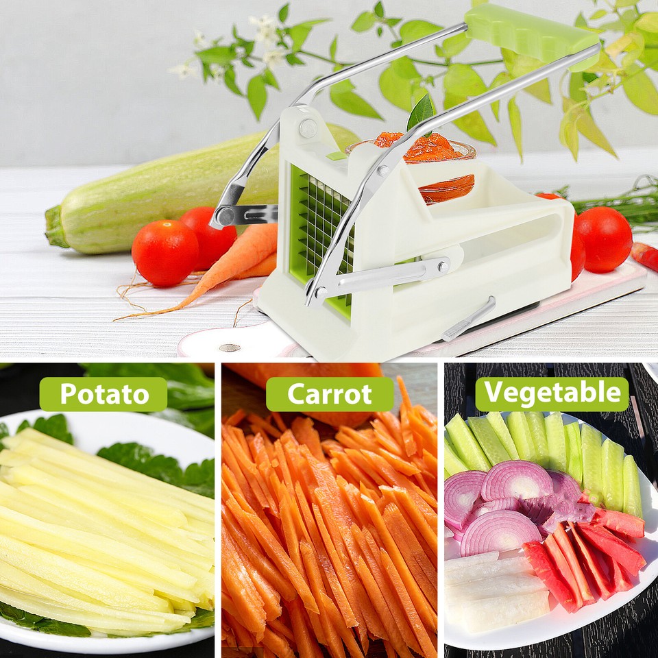 French Fry Cutter Potato Chipper Cutter with Ergonomic Handle Reusable