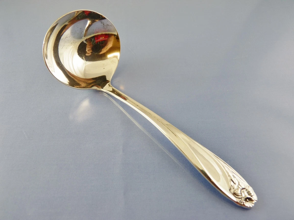 DAFFODIL 1950 OFFSET GRAVY or SAUCE LADLE BY 1847 ROGERS BROS
