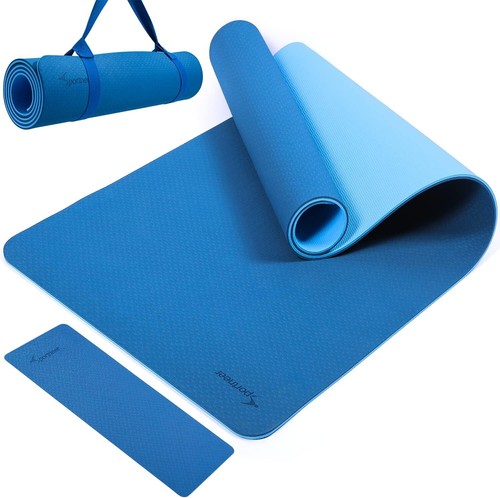 Yoga Mats, Sportneer 8mm TPE Eco Friendly Extra Thick Exercise Mat with Knee Pad - Picture 1 of 7